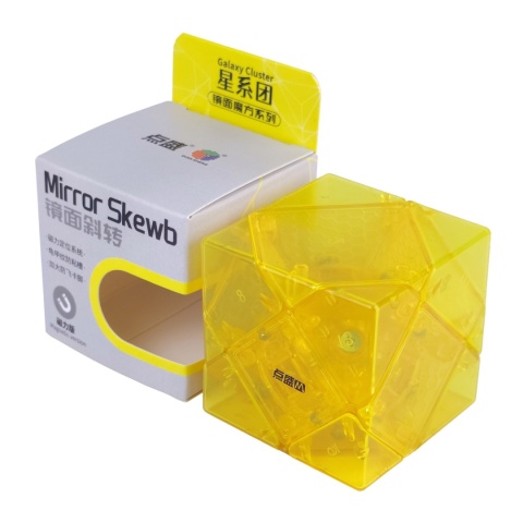 Pudelko i kostka DianSheng Mirror Skewb Magnetic Transparent Yellow