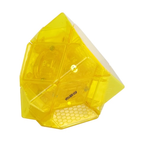DianSheng Mirror Skewb Magnetic Transparent Yellow pod kątem