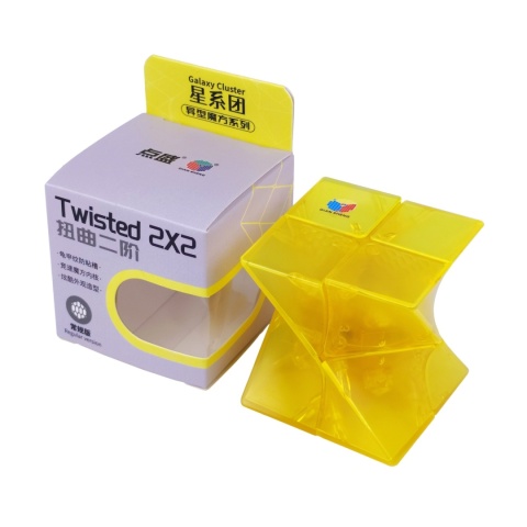 Pudełko i Kostka DianSheng Twisted 2x2 Transparent Yellow