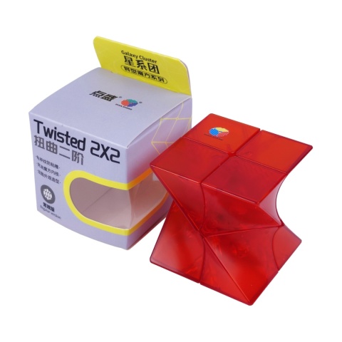 Pudełko i Kostka DianSheng Twisted 2x2 Transparent Red