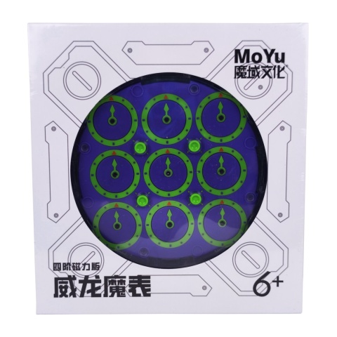 MoYu WeiLong Magnetic Clock Purple Electric Green w pudełku